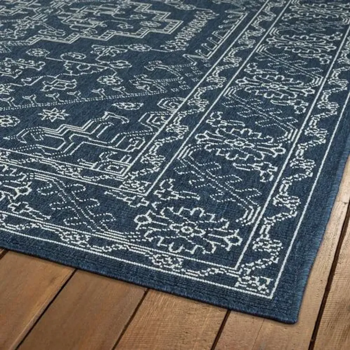 Shaili Outdoor Rug - Navy/White - Blue - Blue