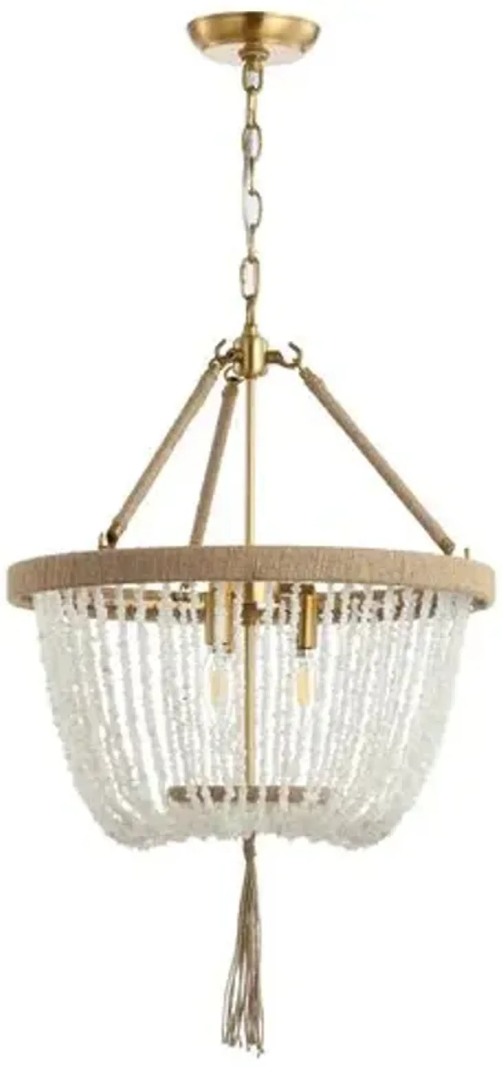 Mila Beaded Pendant - Gold/White