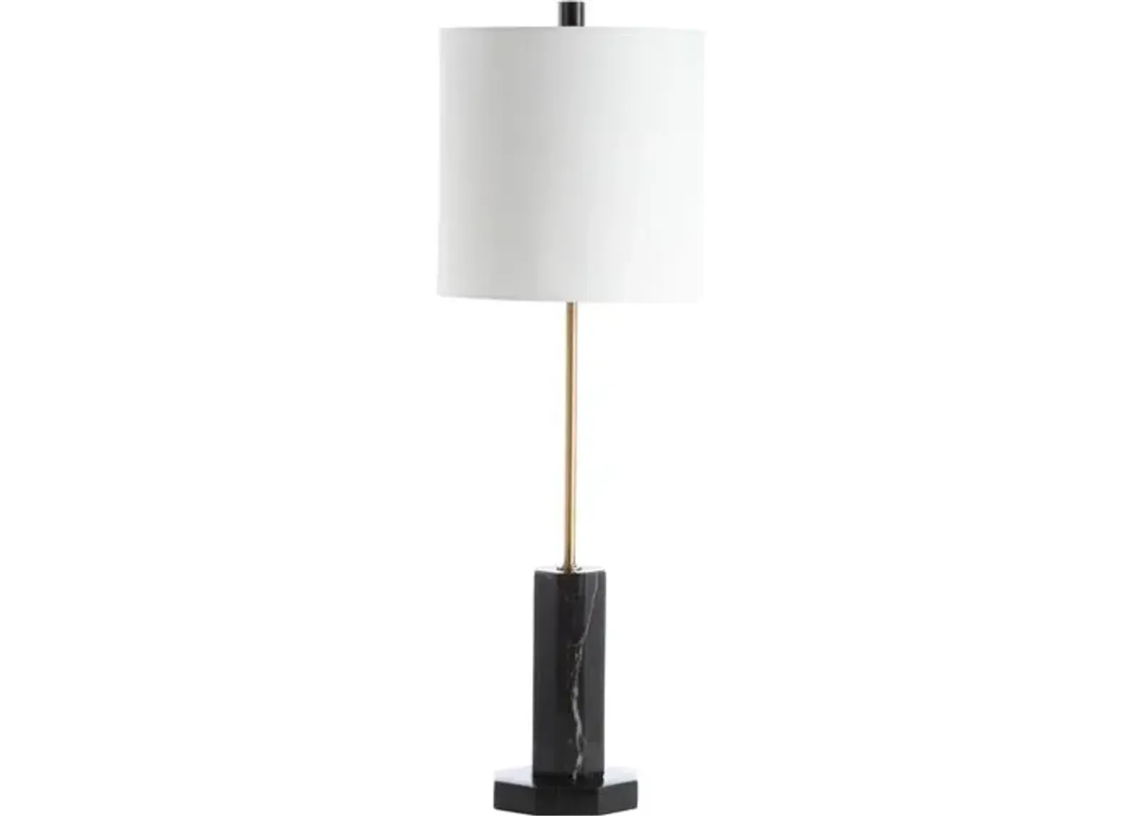 Zaia Marble Buffet Lamp - Black/Brass