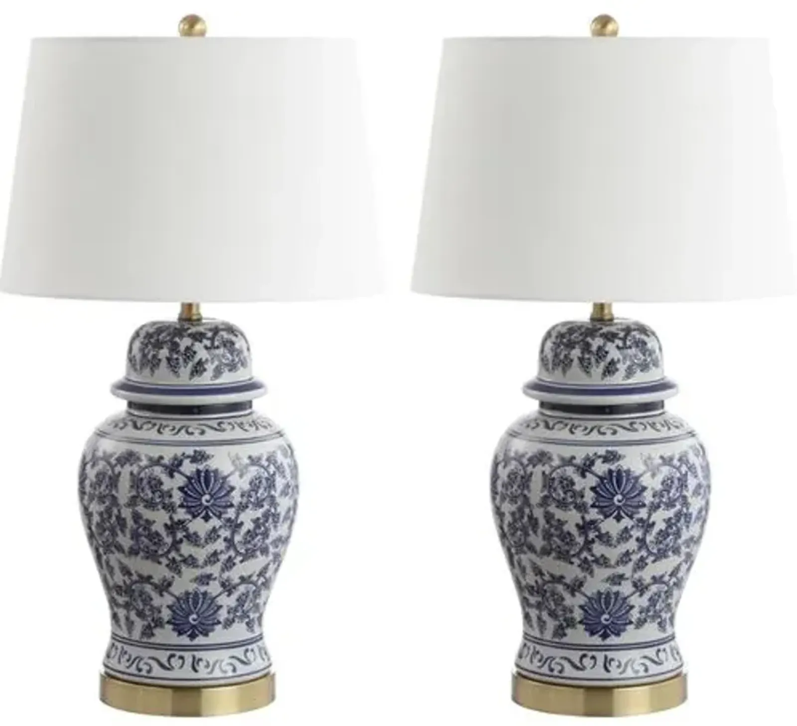 Set of 2 Ari Chinoiserie Table Lamps - Blue/White