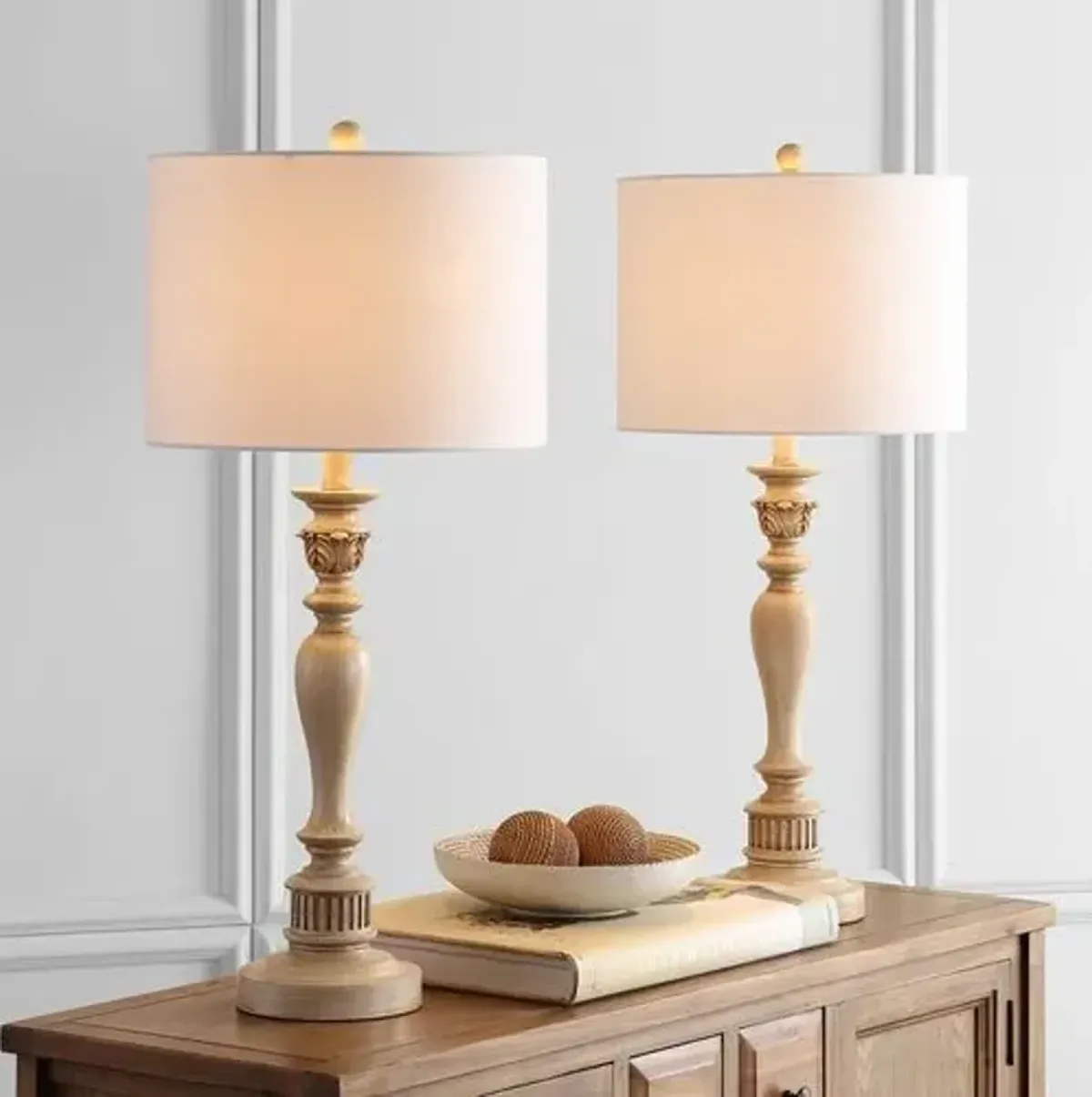 Set of 2 Harriett Candlestick Table Lamps - Natural