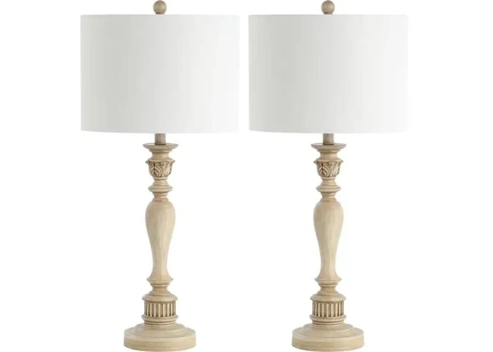 Set of 2 Harriett Candlestick Table Lamps - Natural