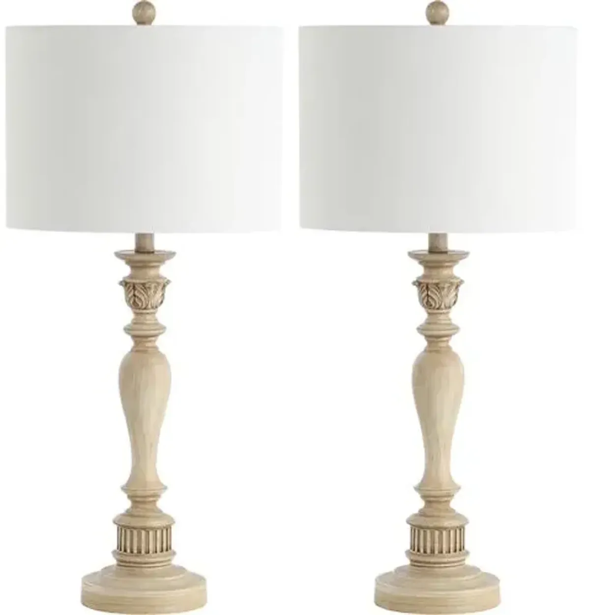 Set of 2 Harriett Candlestick Table Lamps - Natural