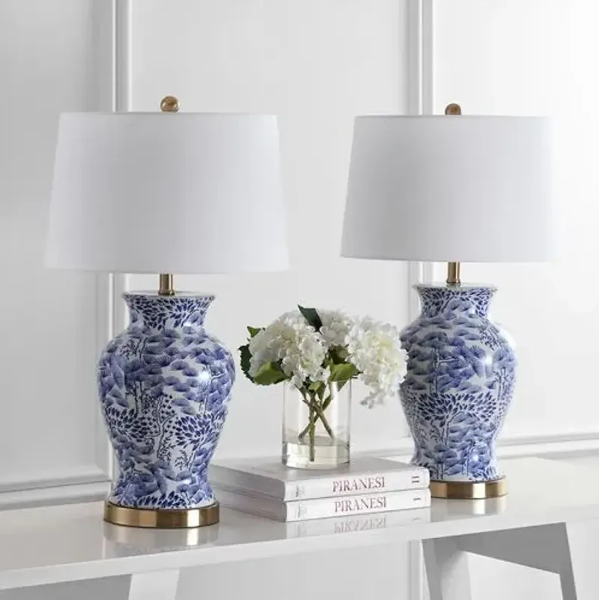 Set of 2 Beverly Table Lamps - Blue/White