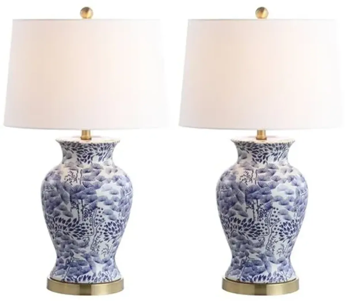 Set of 2 Beverly Table Lamps - Blue/White