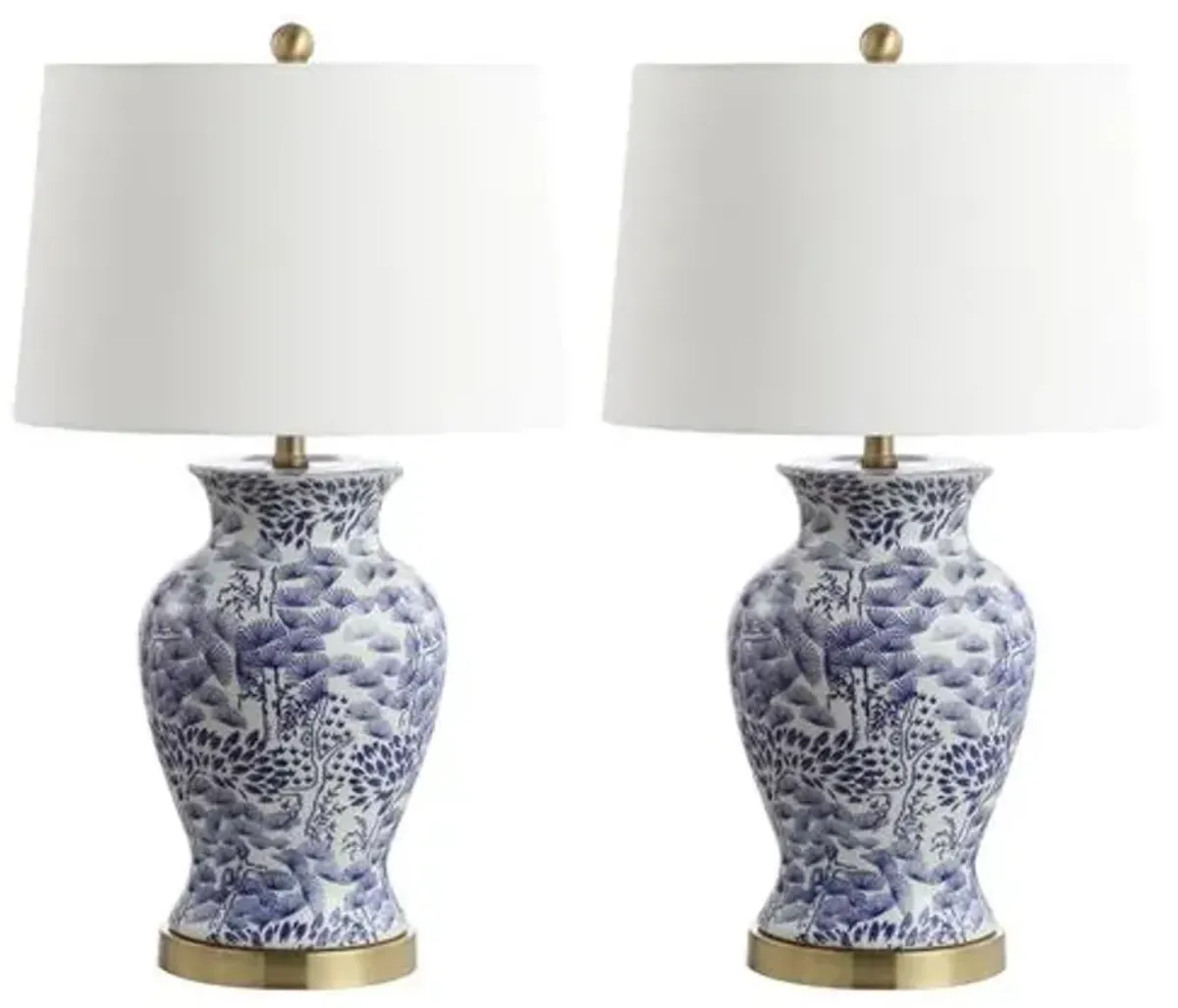 Set of 2 Beverly Table Lamps - Blue/White