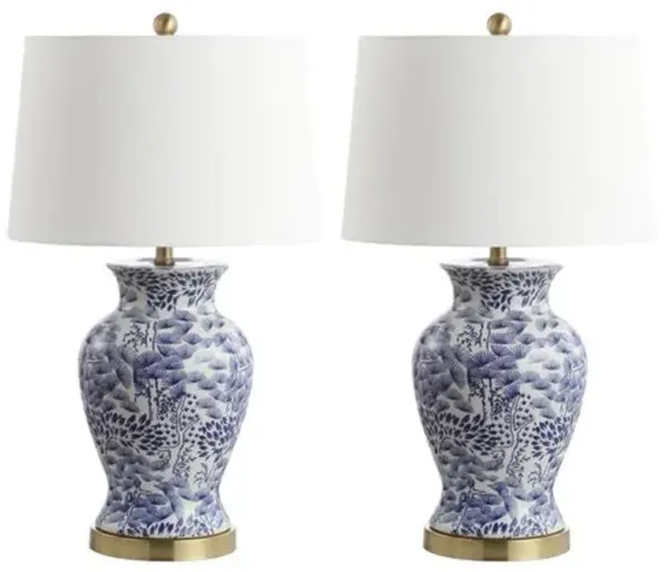 Set of 2 Beverly Table Lamps - Blue/White