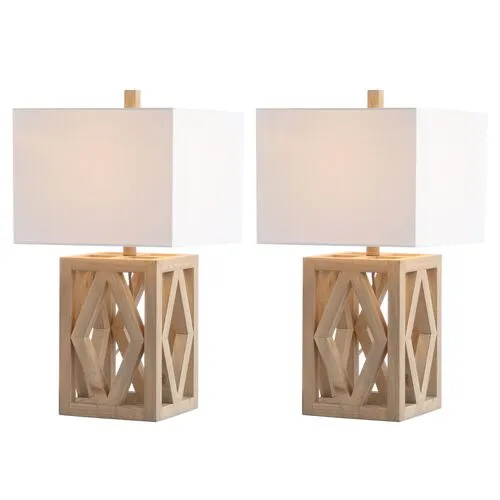 Set of 2 Penelope Table Lamps - Natural