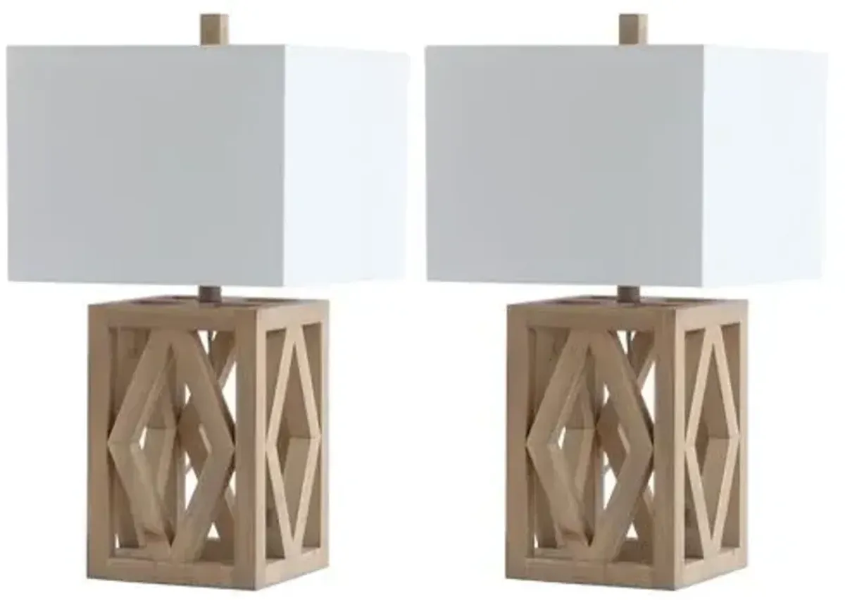 Set of 2 Penelope Table Lamps - Natural