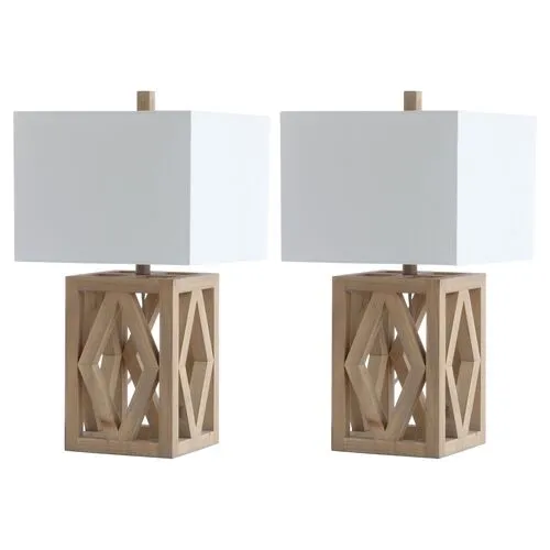 Set of 2 Penelope Table Lamps - Natural