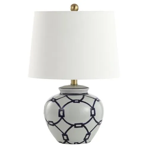 Quinn Table Lamp - White/Blue