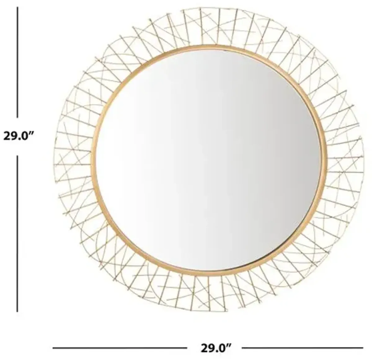 Leah Round Wall Mirror - Gold