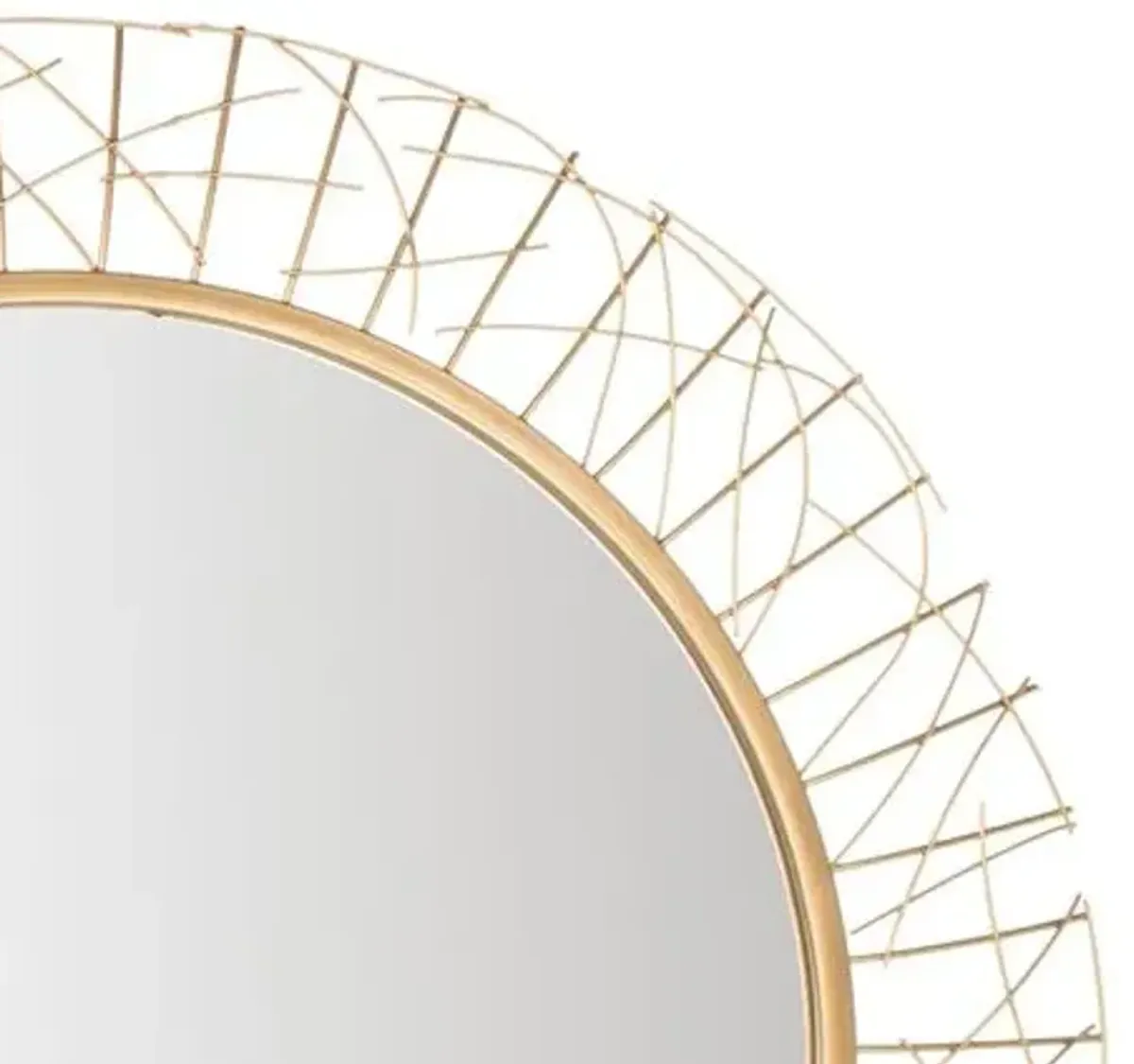 Leah Round Wall Mirror - Gold