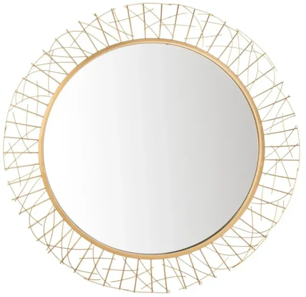 Leah Round Wall Mirror, Gold