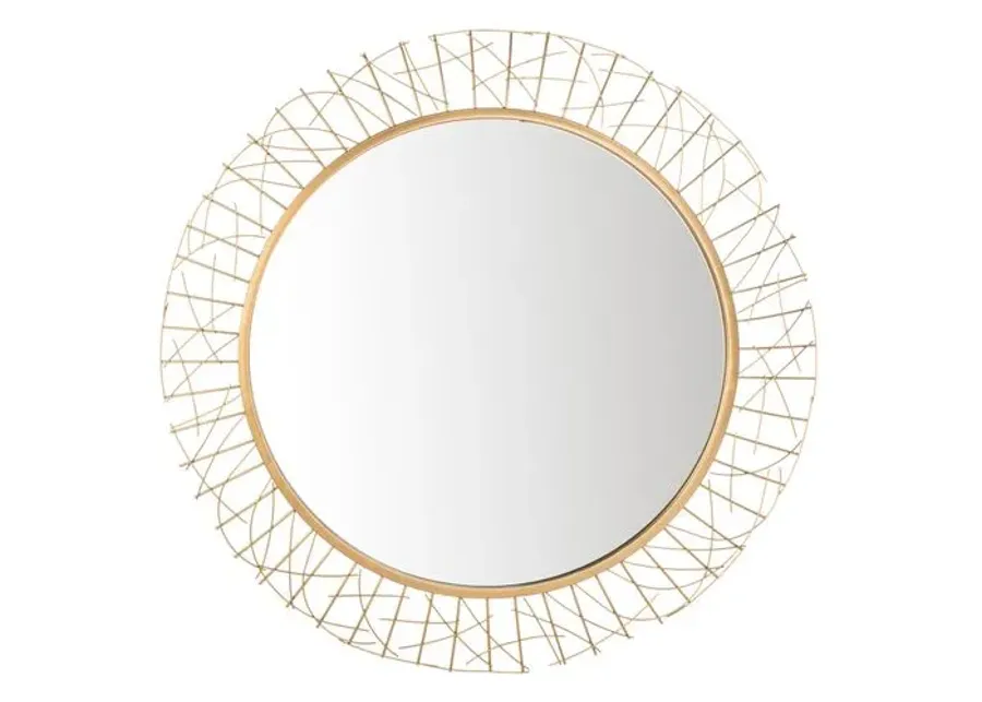 Leah Round Wall Mirror - Gold