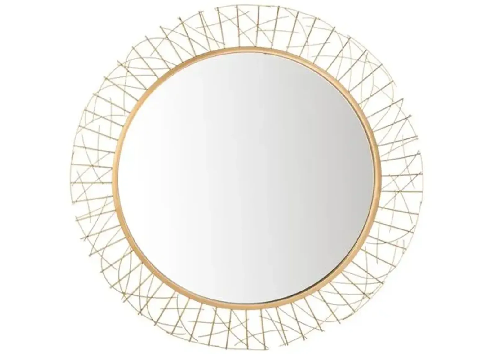 Leah Round Wall Mirror - Gold