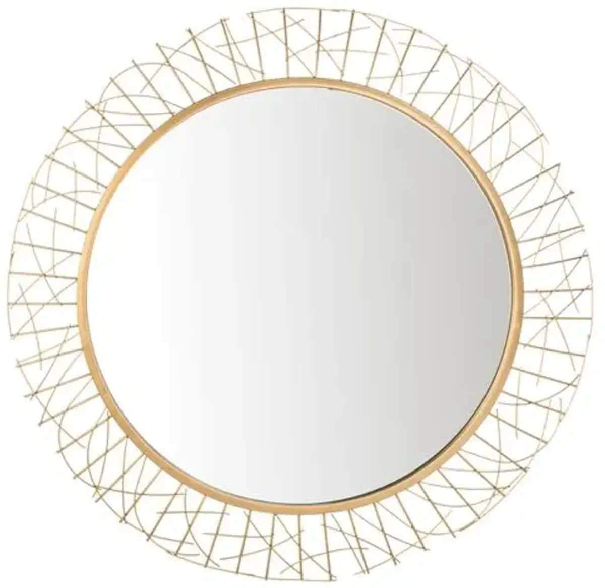 Leah Round Wall Mirror - Gold