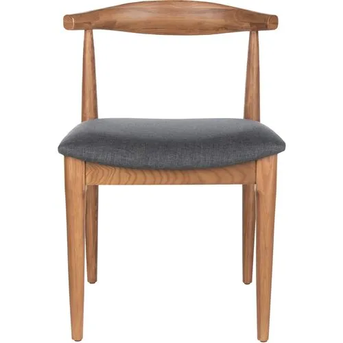 Set of 2 Pierce Retro Dining Chairs - Brown - Gray