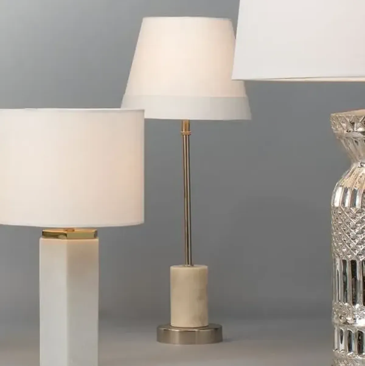 Darcey Marble Table Lamp - White - Jamie Young Co.