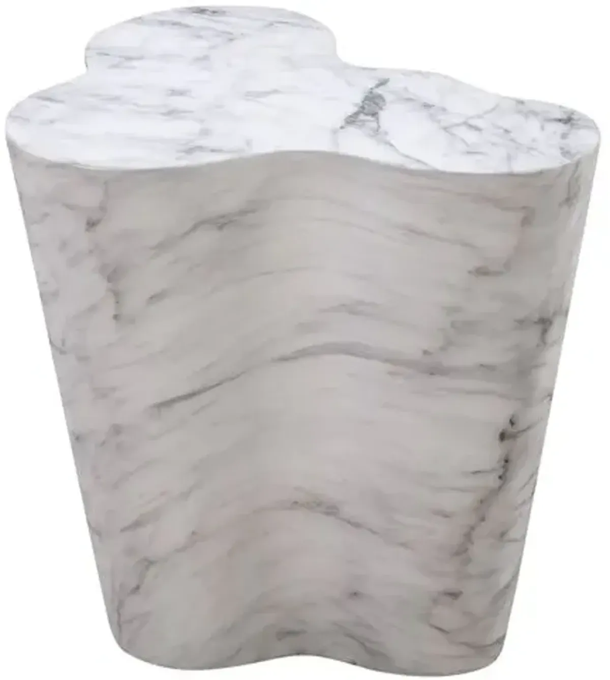 Dani Side Table - White/Black Marble Veneer