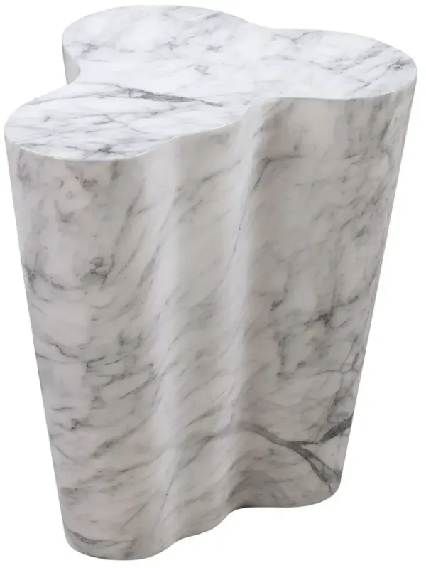 Dani Side Table, White/Black Marble Veneer