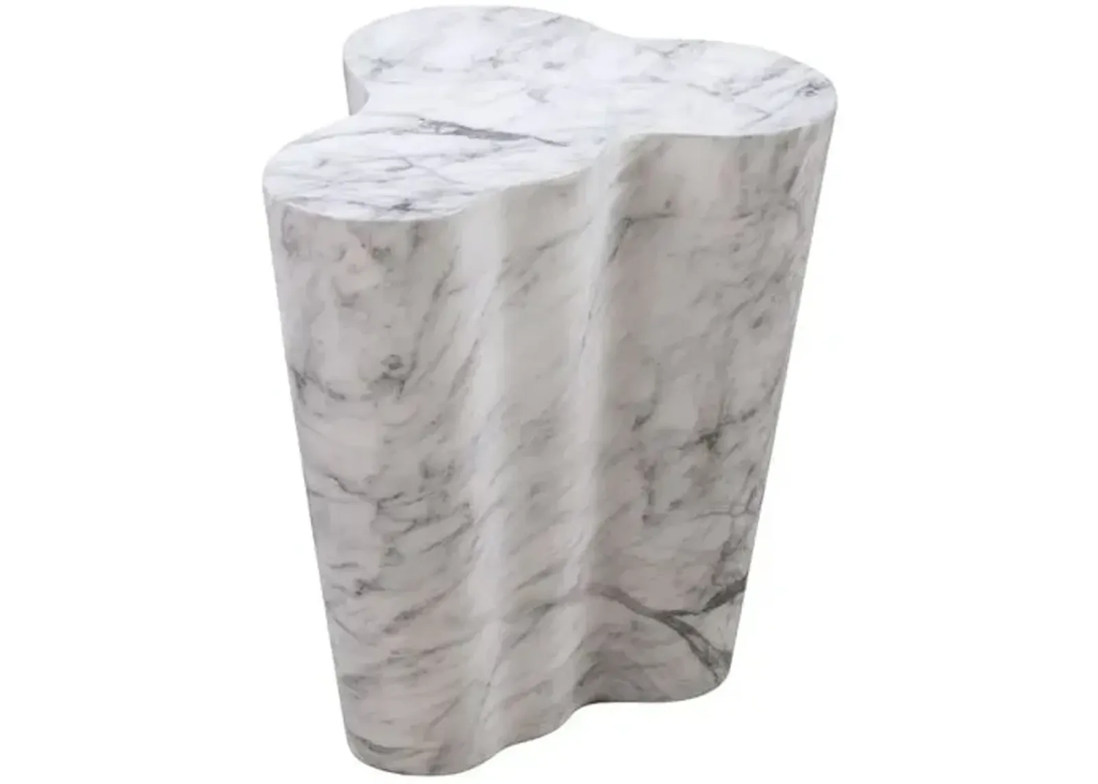 Dani Side Table - White/Black Marble Veneer