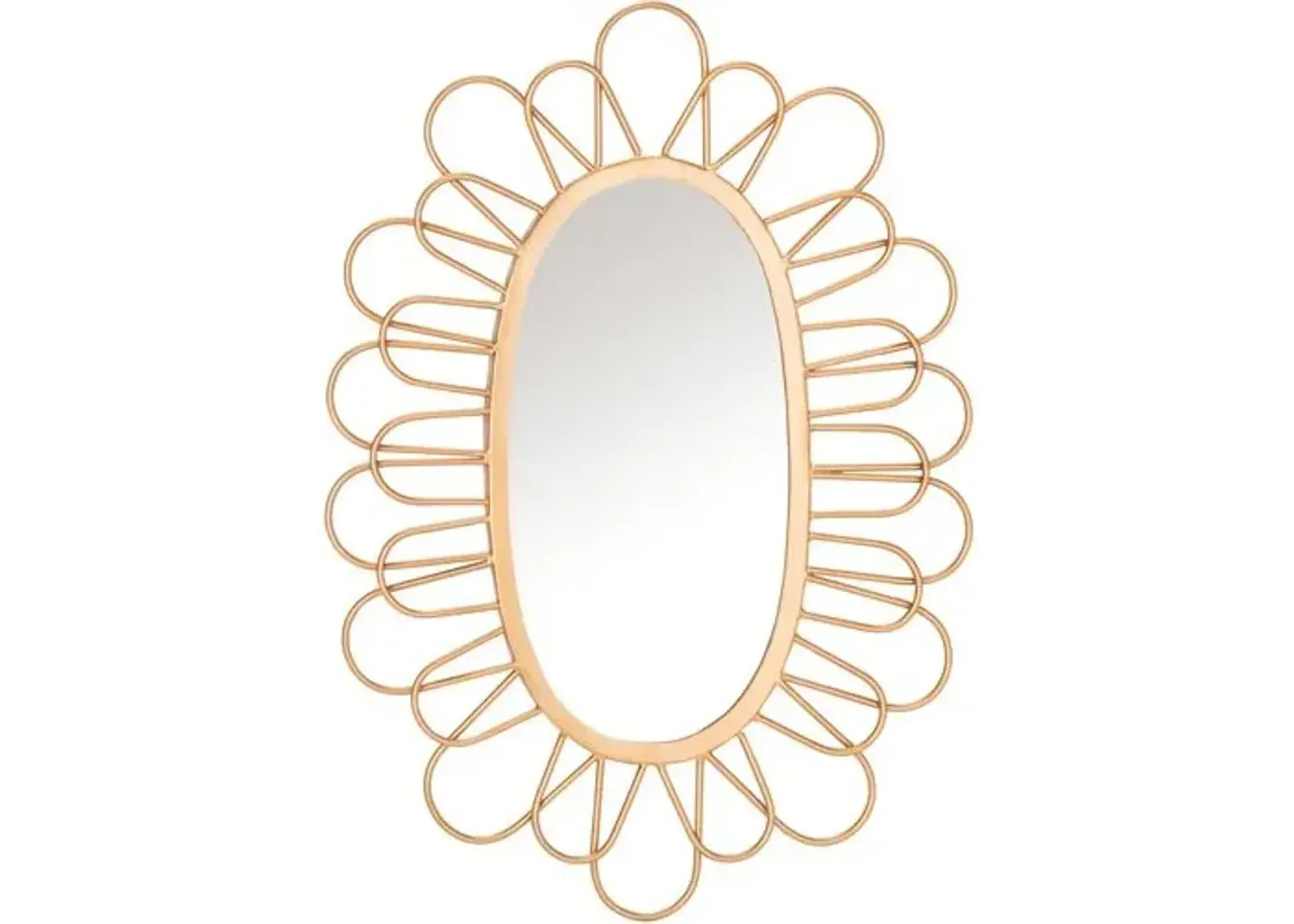 Rory Flora Oval Wall Mirror - Gold