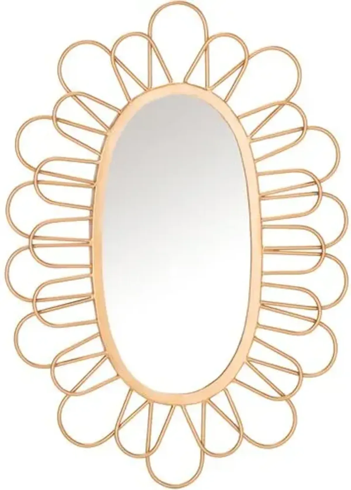 Rory Flora Oval Wall Mirror - Gold