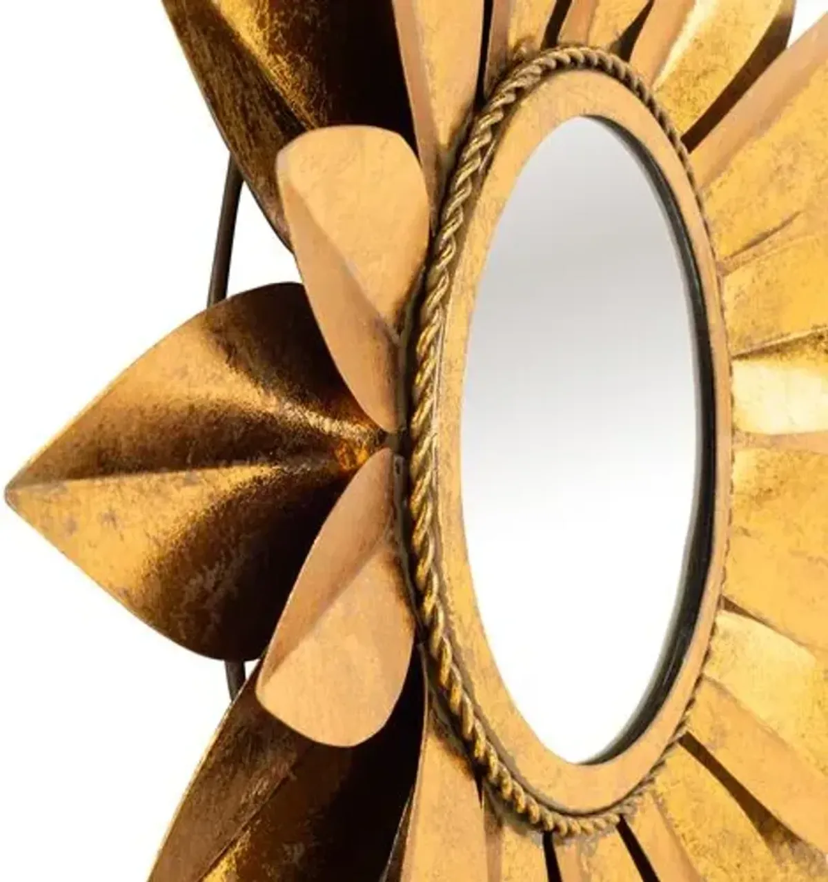 Lia Round Wall Mirror - Gold Foil