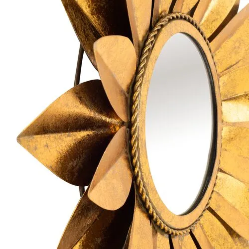 Lia Round Wall Mirror - Gold Foil