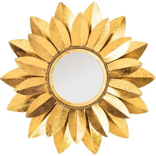 Lia Round Wall Mirror - Gold Foil