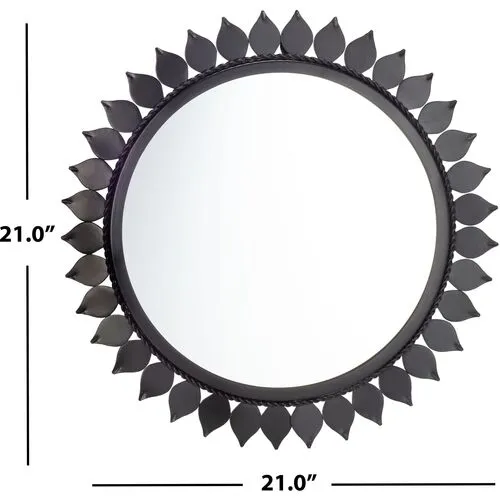 Nia 21" Round Wall Mirror - Matte Black