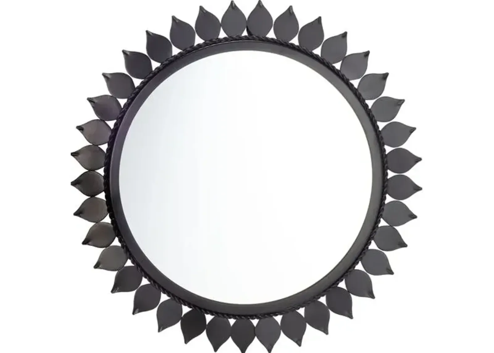 Nia 21" Round Wall Mirror - Matte Black