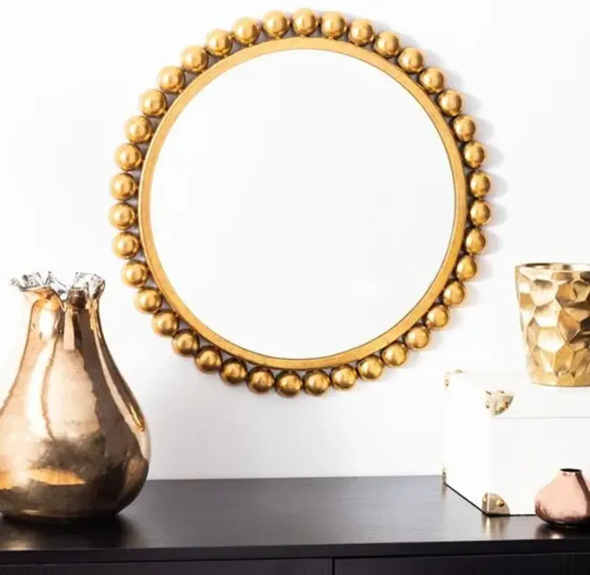 Mara 21" Round Wall Mirror - Gold Leaf