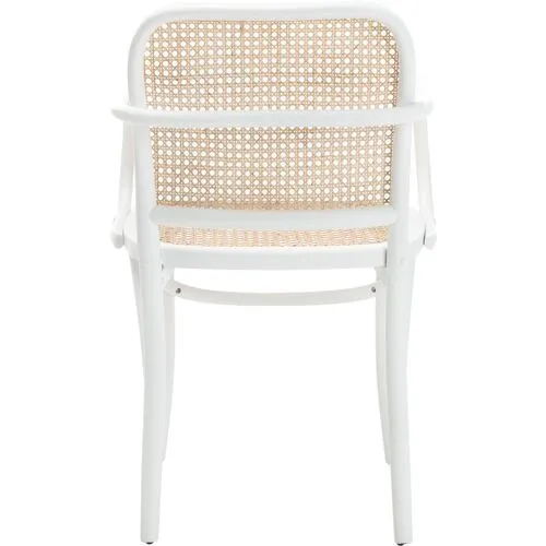 Dorinda Cane Dining Chair - White/Natural - Beige