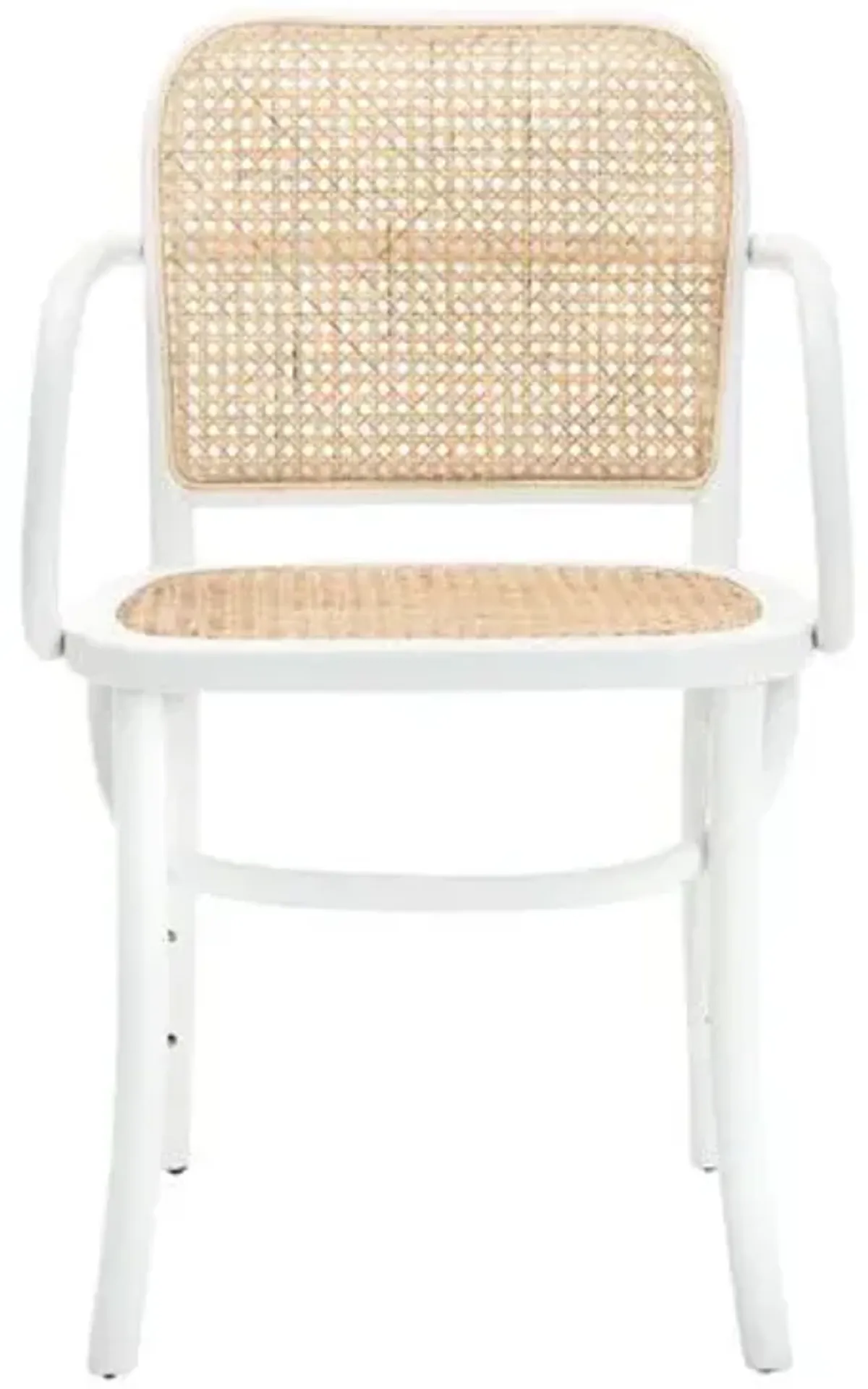 Dorinda Cane Dining Chair - White/Natural - Beige