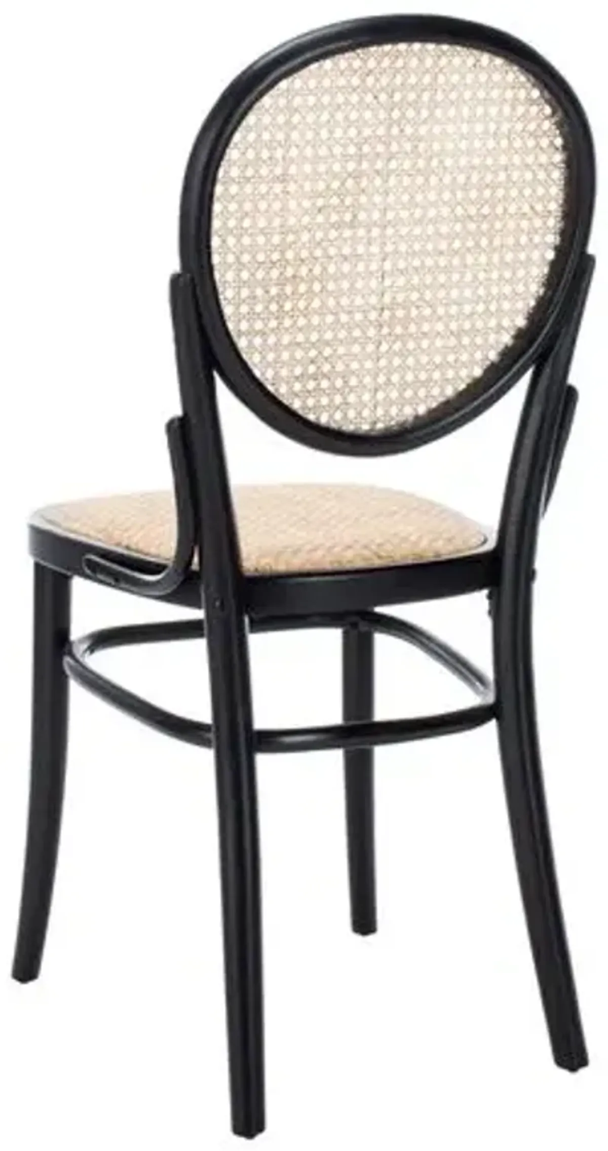 Set of 2 Cara Cane Dining Chairs - Black/Natural