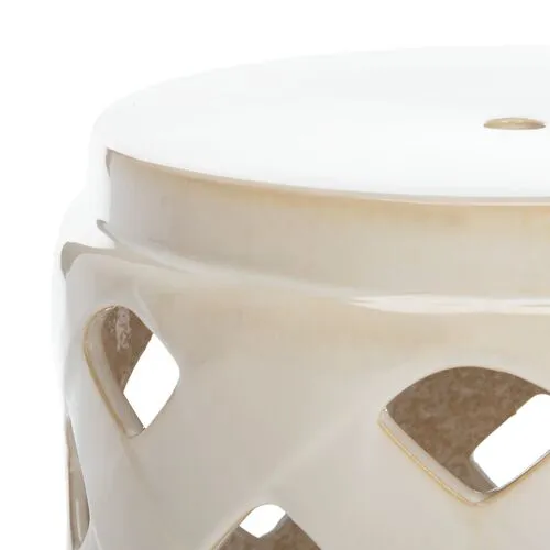 Geneva Garden Stool - Cream