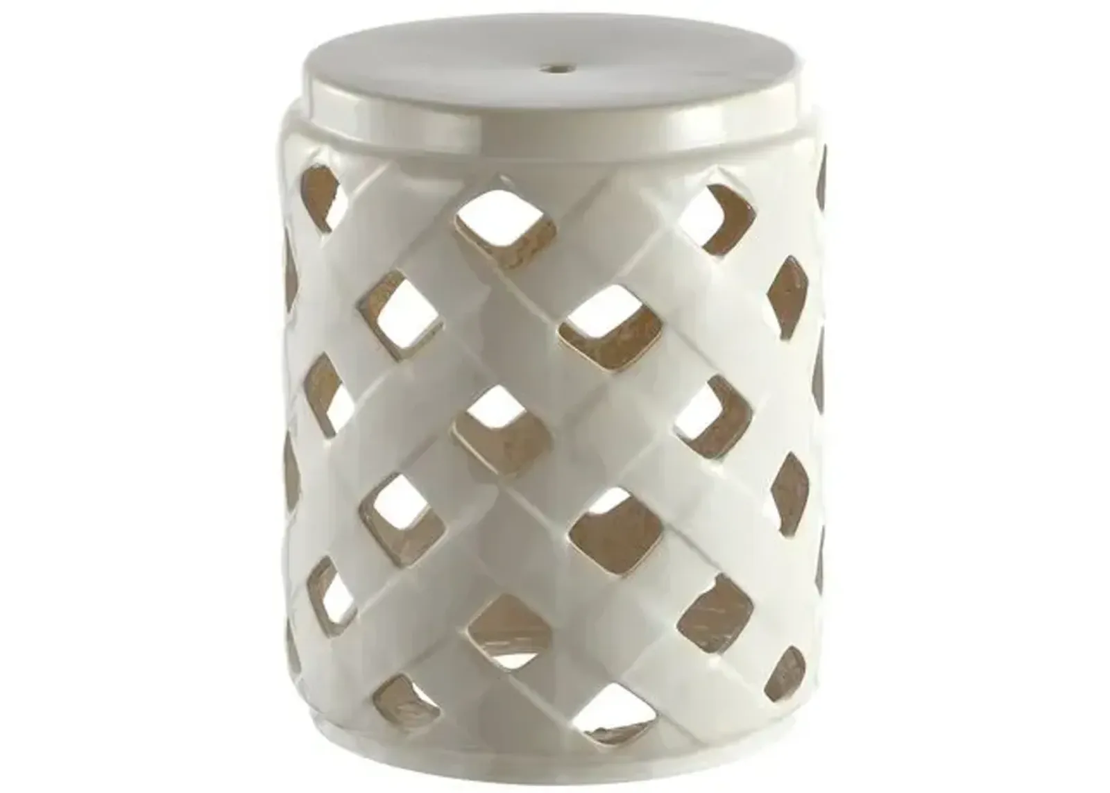 Geneva Garden Stool - Cream