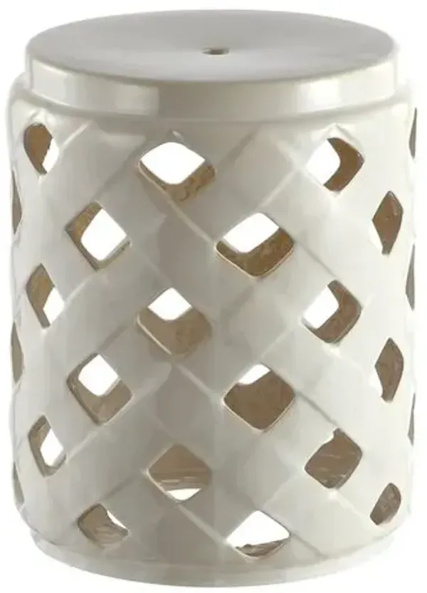 Geneva Garden Stool - Cream