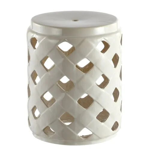 Geneva Garden Stool - Cream