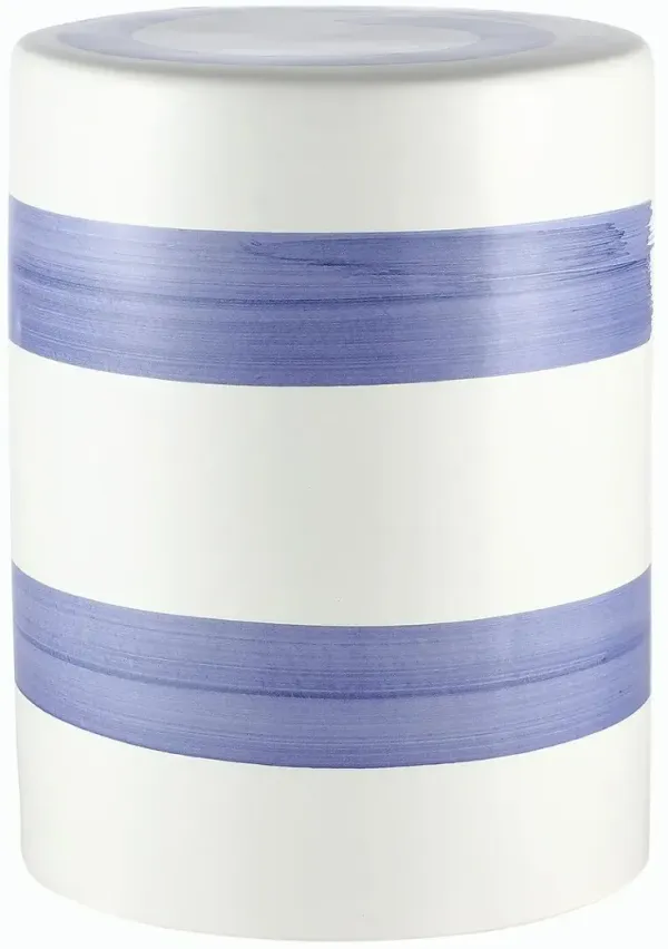Serena Garden Stool, Blue/White