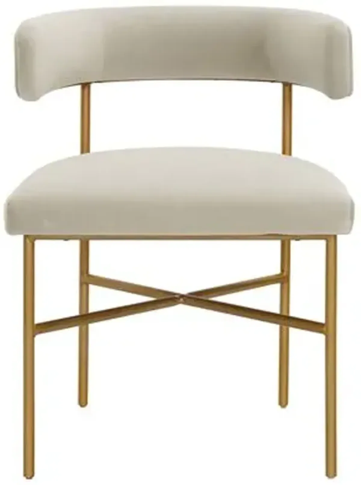 Kendall Dining Side Chair - Cream Velvet - Beige