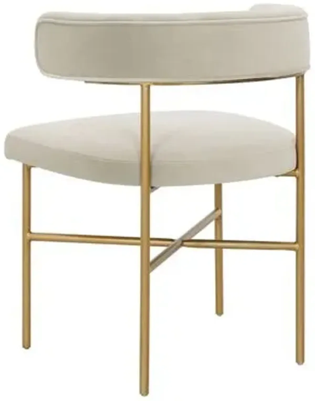 Kendall Dining Side Chair - Cream Velvet - Beige