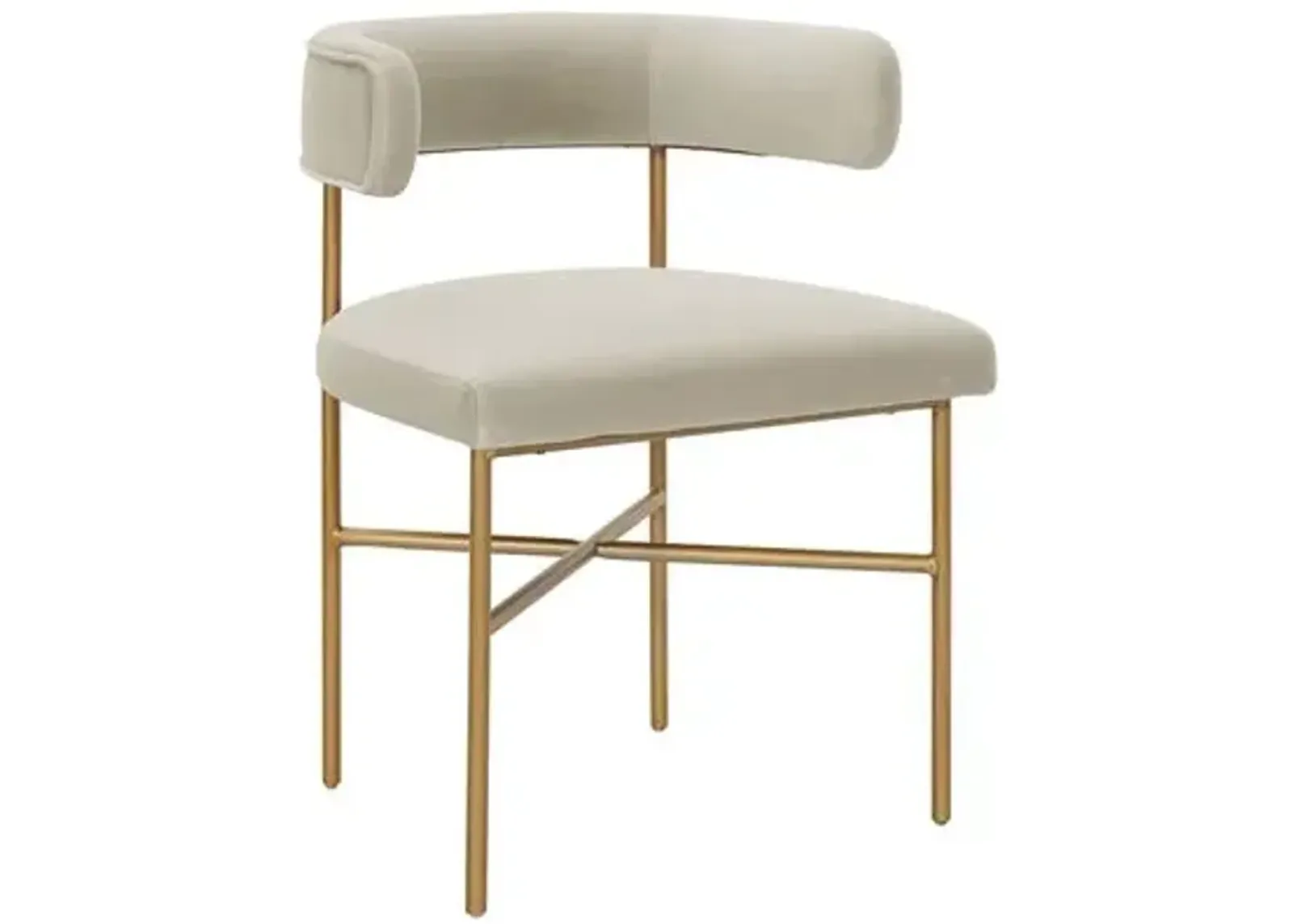 Kendall Dining Side Chair - Cream Velvet - Beige