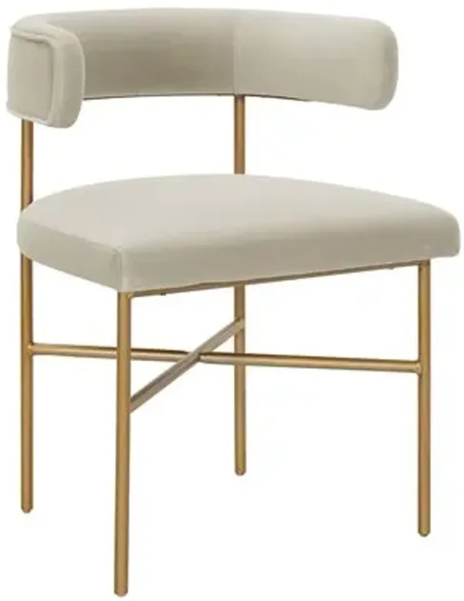 Kendall Dining Side Chair - Cream Velvet - Beige