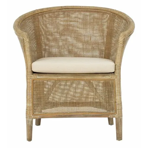 Wilson Rattan Armchair - White