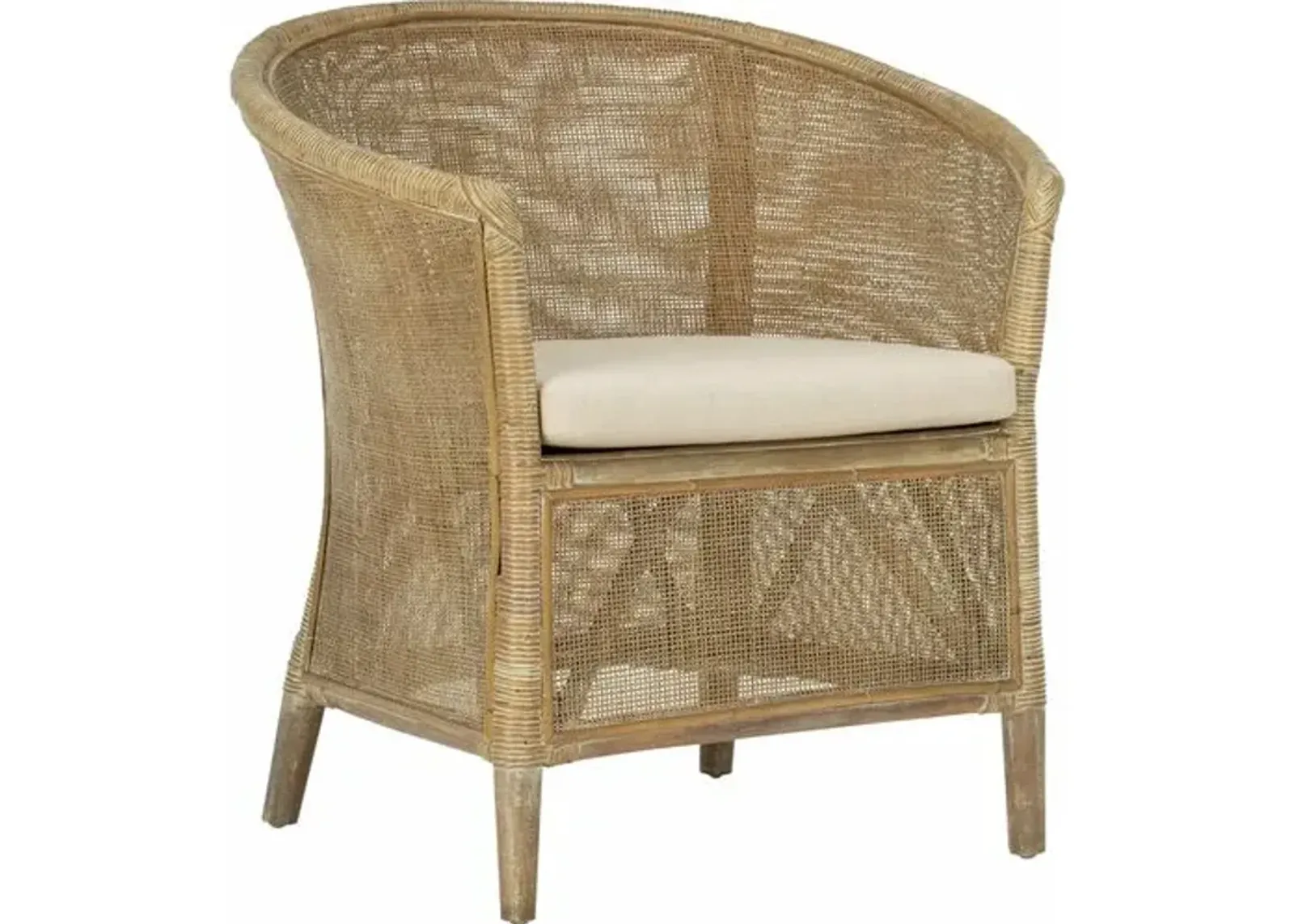 Wilson Rattan Armchair - White