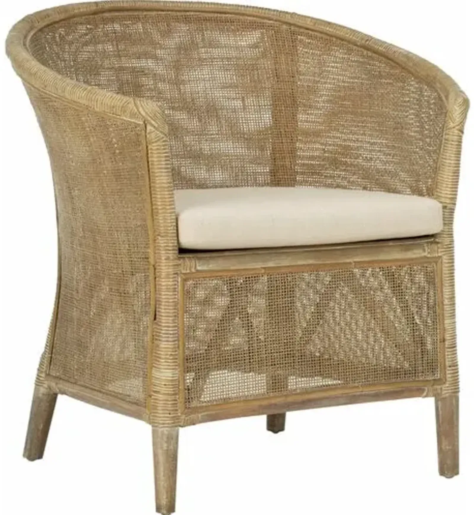 Wilson Rattan Armchair - White