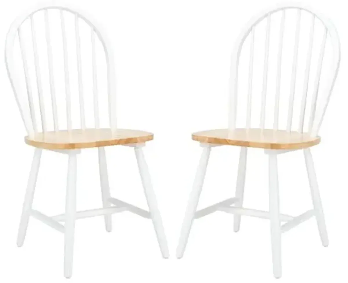 Set of 2 Lemuel Spindle Dining Chairs - White